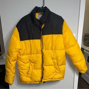 H& M Puffer Downfill Mem Jacket Black Gold Size Medium M